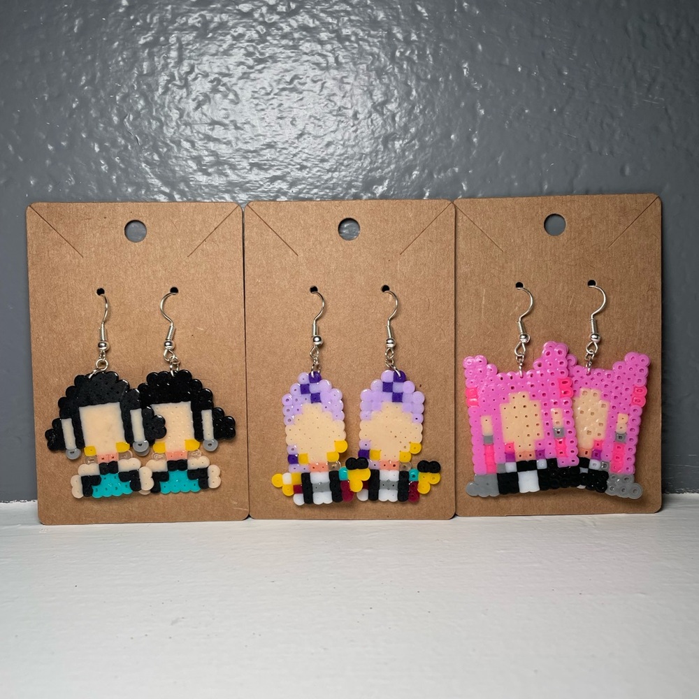Perler Bead Kpop Demon Hunters Earrings